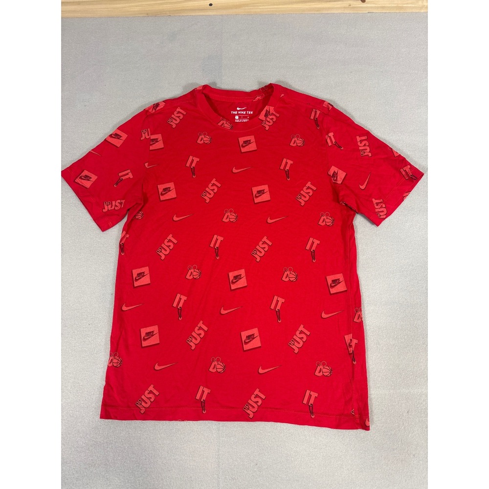 Nike Mens Just Do It All Over Print Basketball Graphic T-Shirt‎ Red Medium 0565
